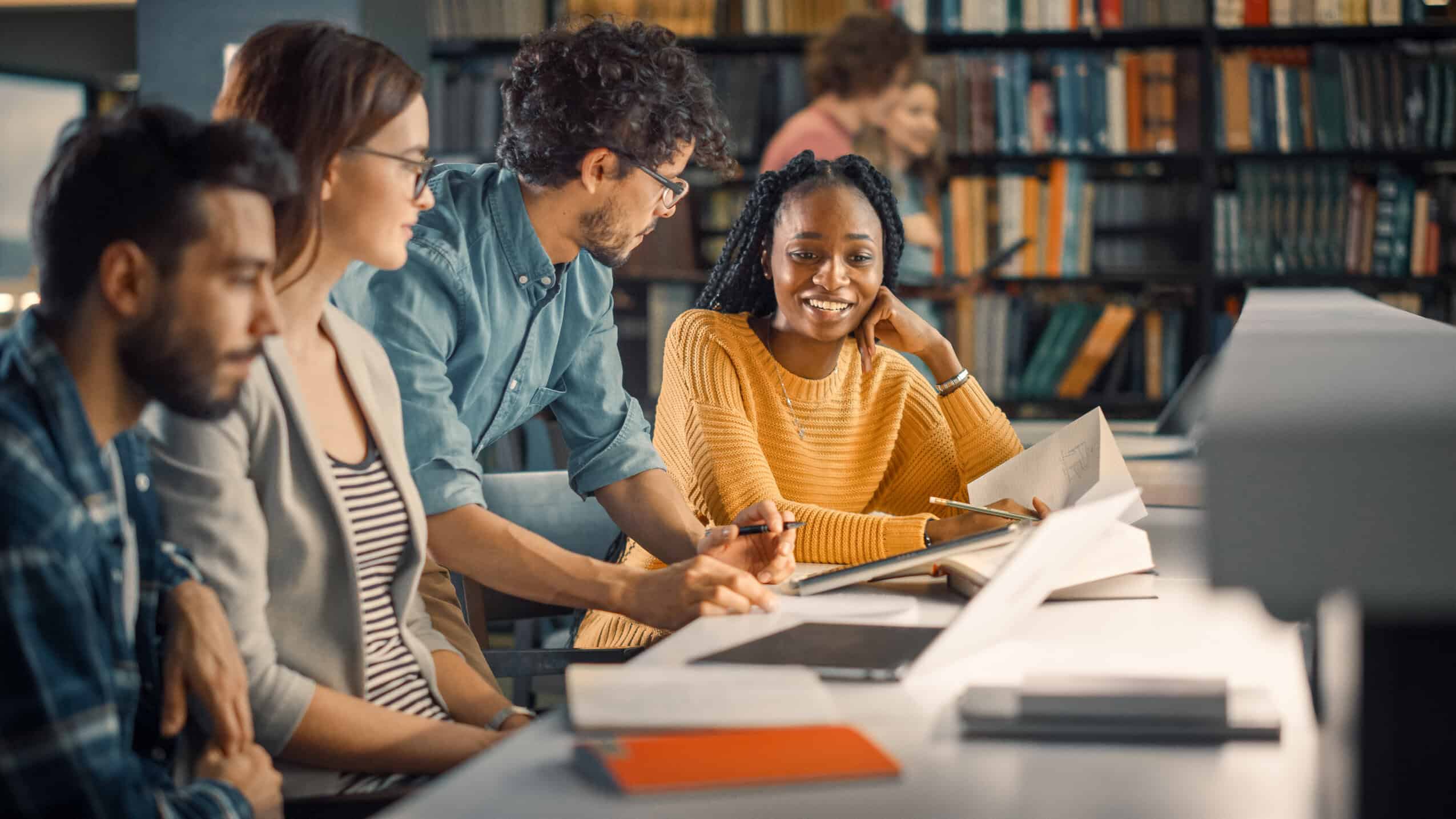 Students studying