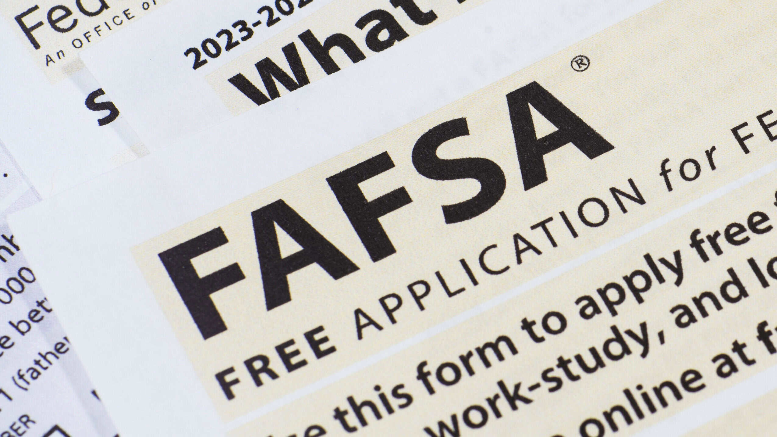 A close up of federal financial aid application in 16x9 aspect ratio